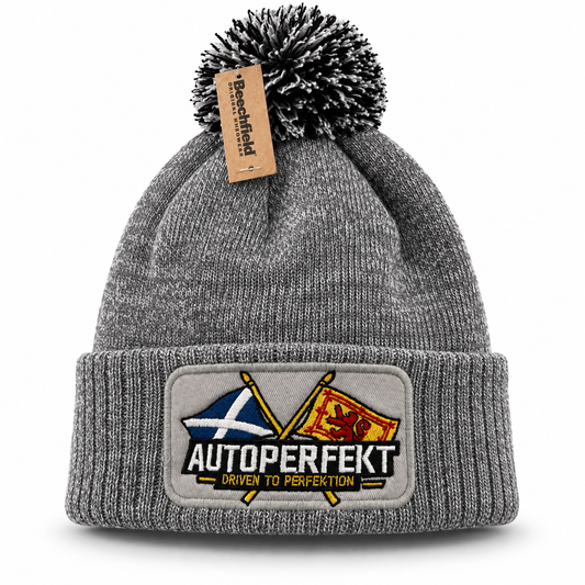 Grey Autoperfekt Embroidered Beanie